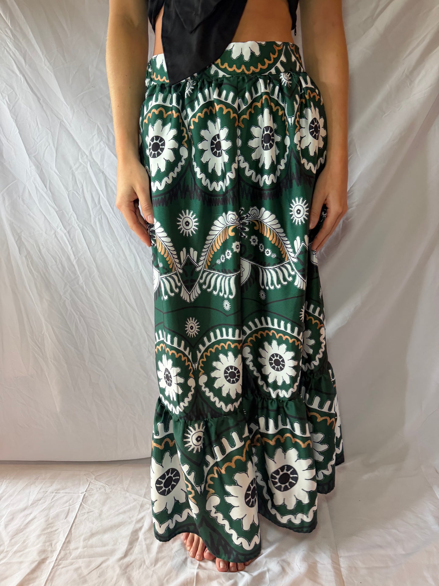 Philosophy | Patterned Midi Flowy Skirt, S/P