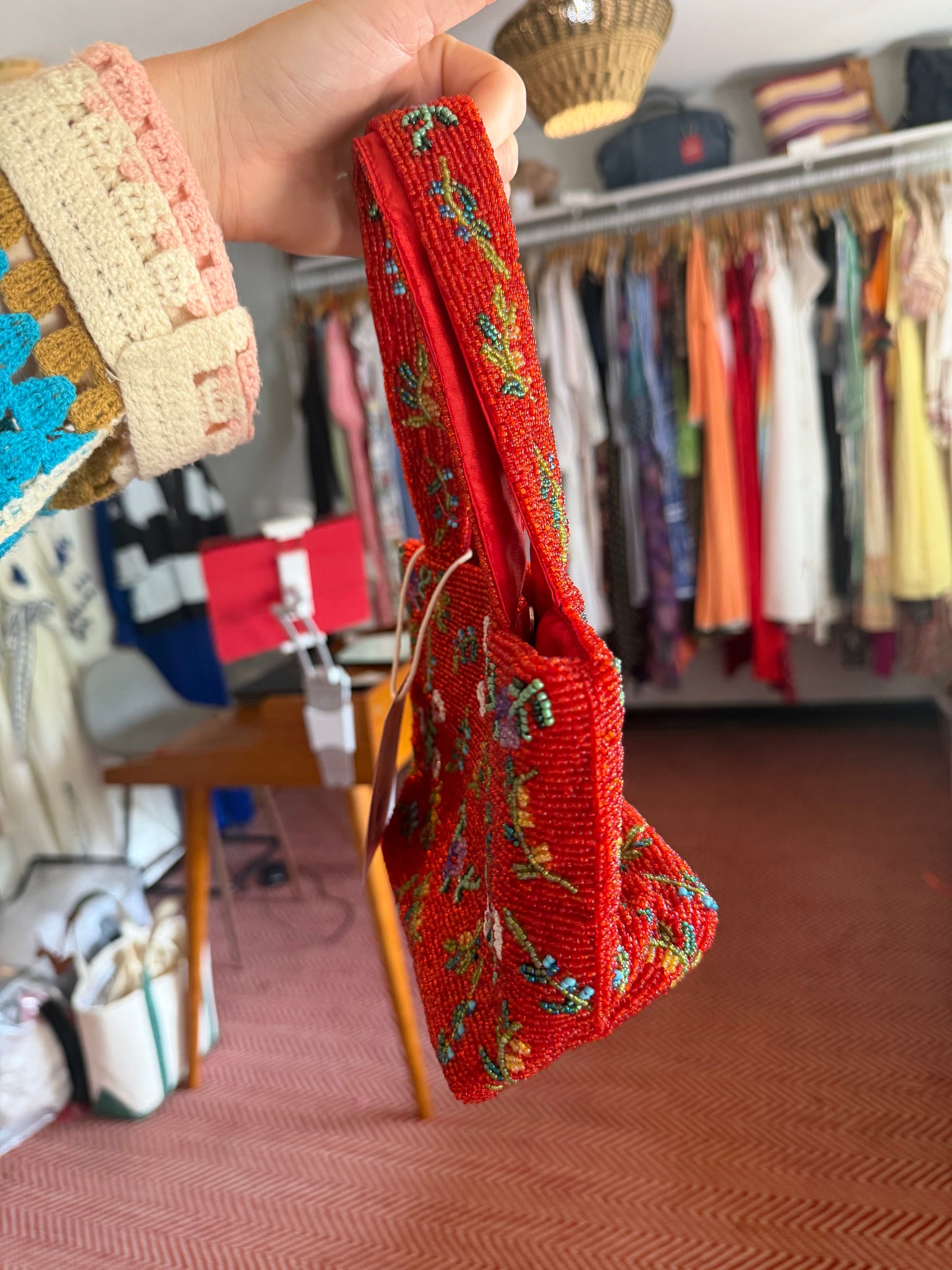 Christiana | Vintage Floral Beaded Mini Purse
