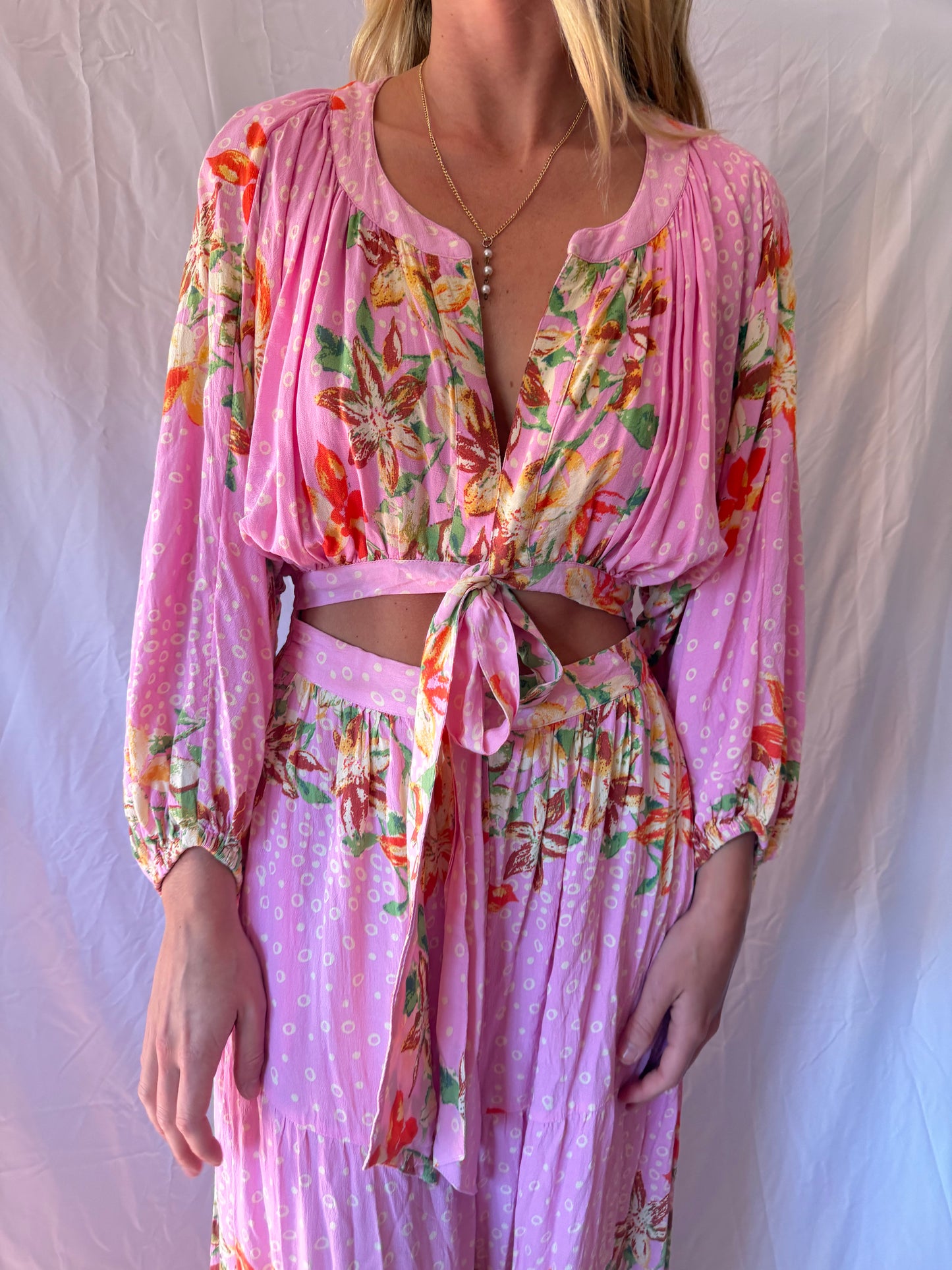 Free People | Floral Long Pant Suit Maxi, S