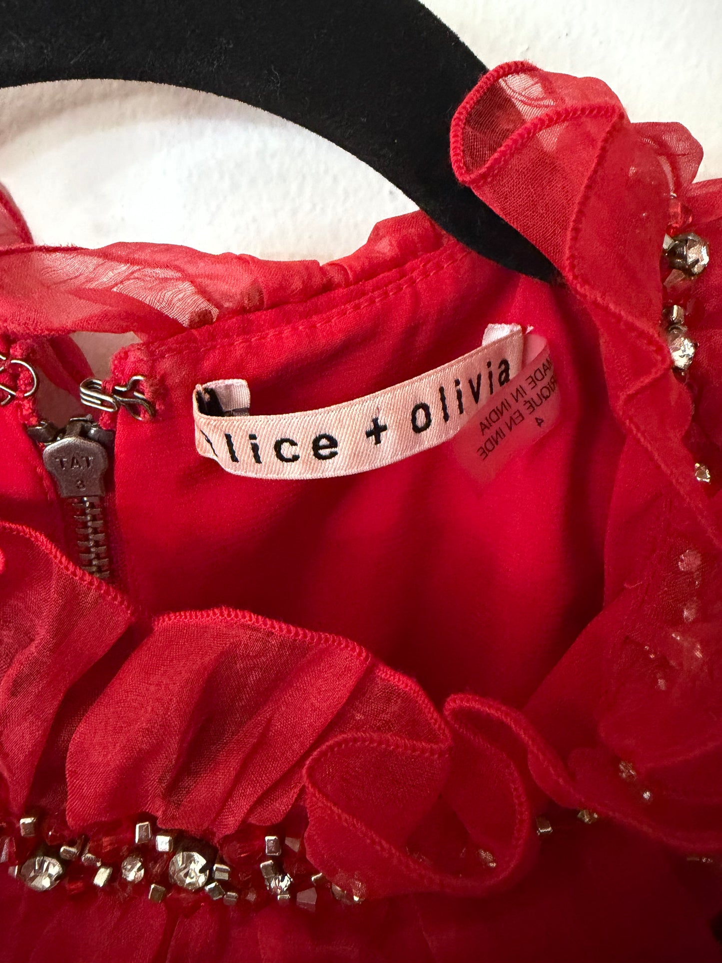 Alice + Olivia | Red Festive Sparkly Top, 4