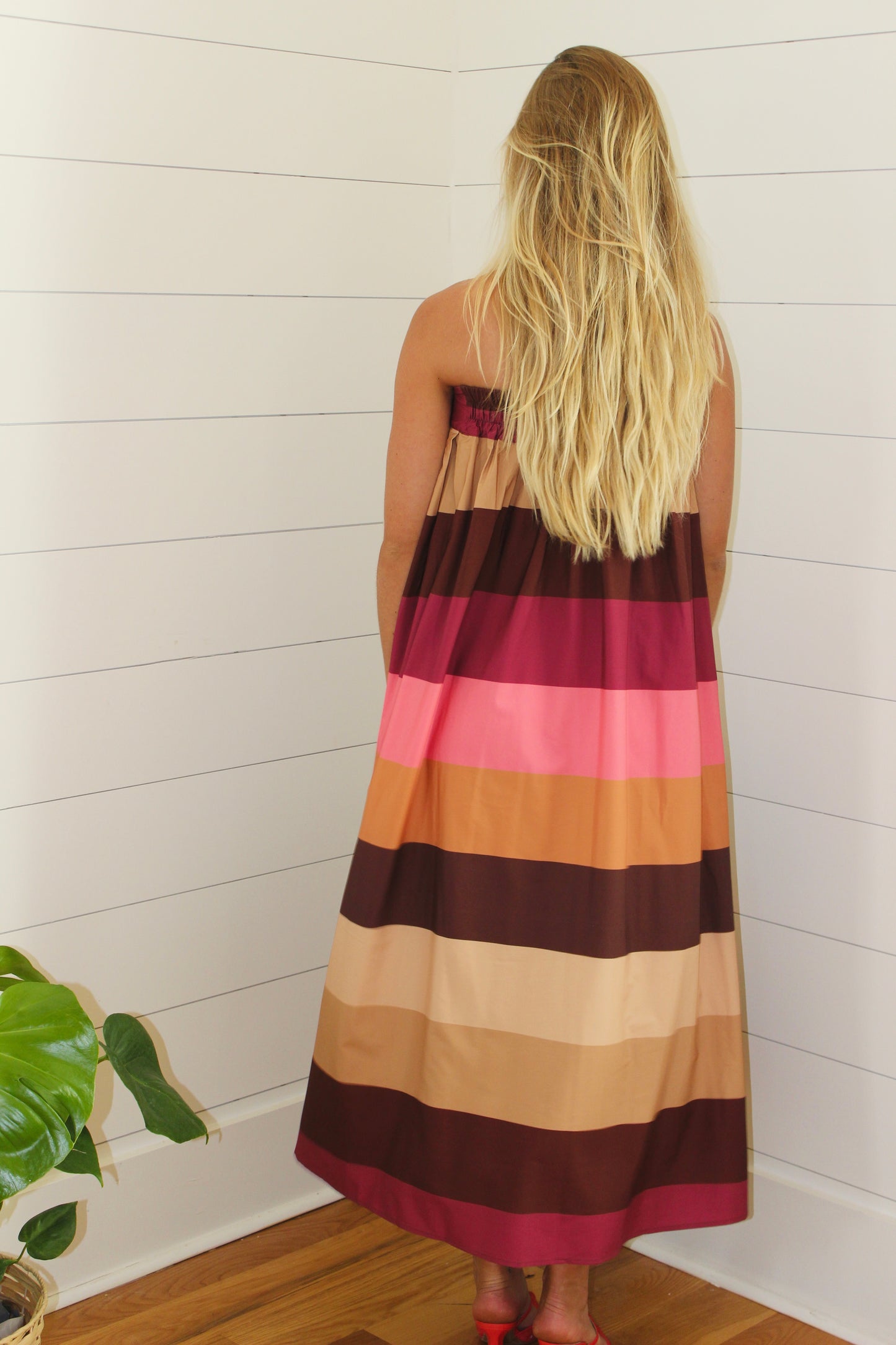 Everbloom Atelier  | Striped Color Block Maxi Skirt, M