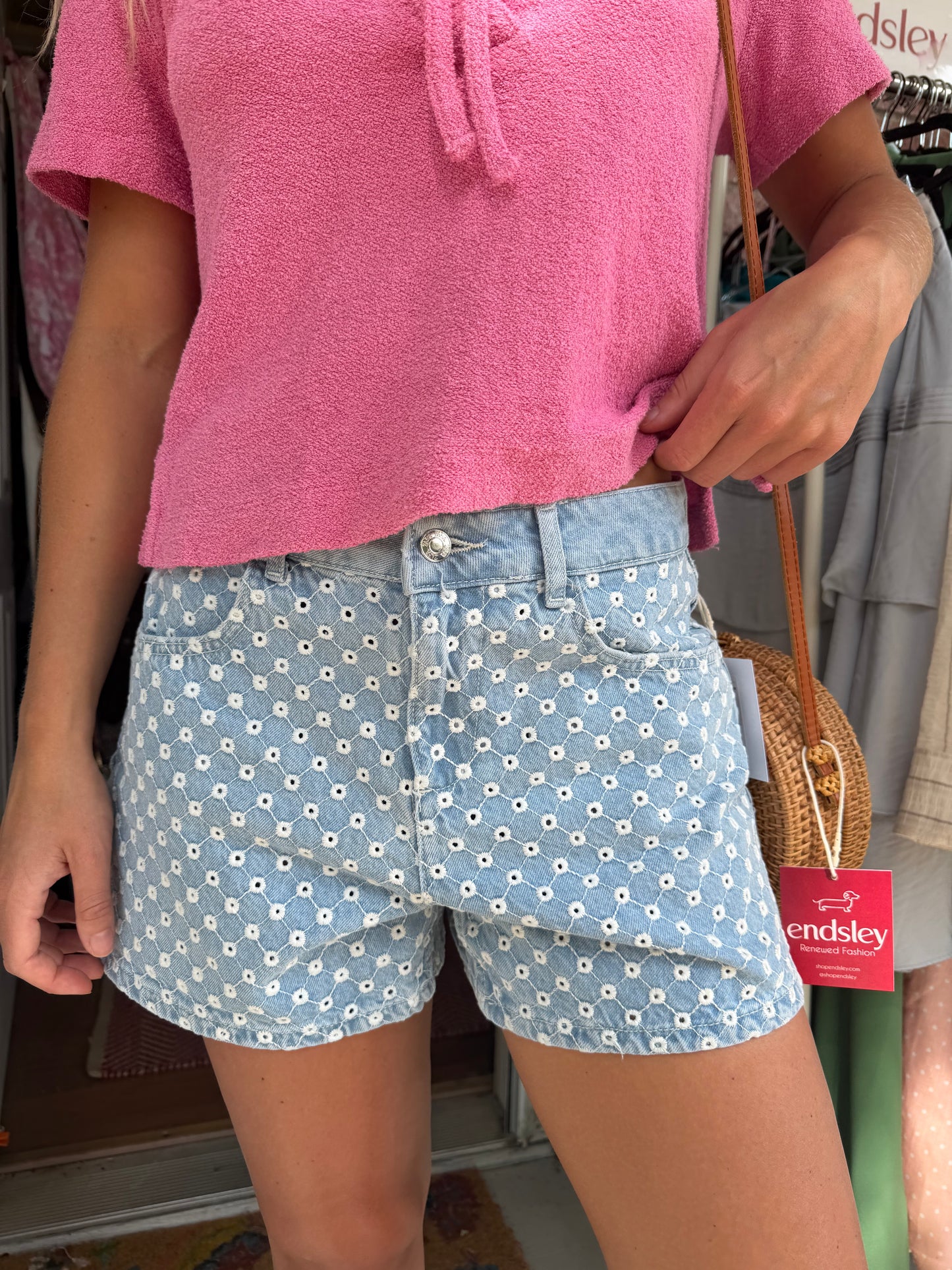 Zara | Eyelet Denim Shorts, 6