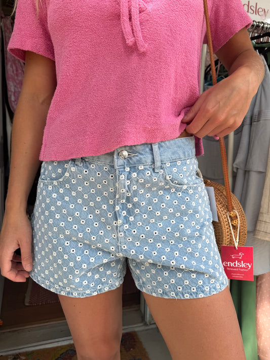 Zara | Eyelet Denim Shorts, 6