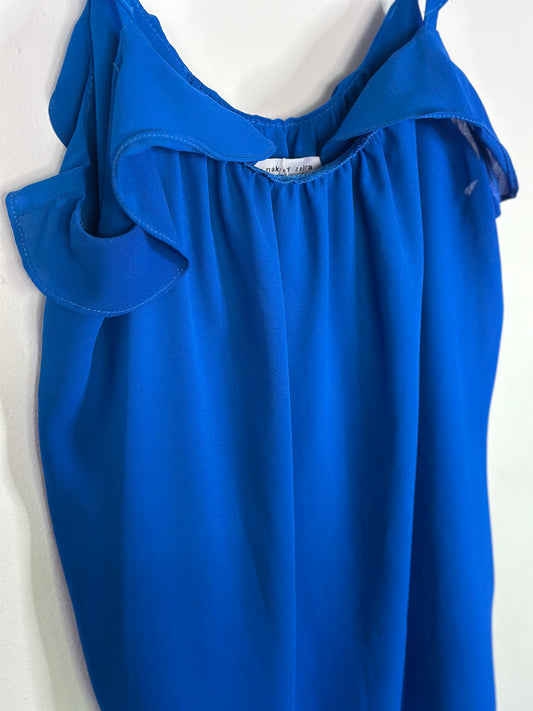 Naked Zebra | Blue Ruffle Cami