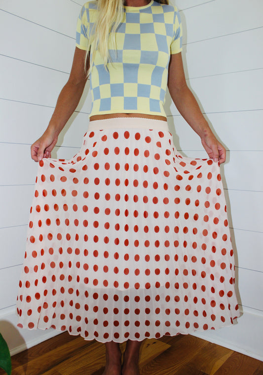 Naf Naf  | Polka Dot Midi Skirt, S