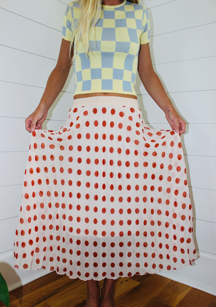 Naf Naf  | Polka Dot Midi Skirt, S