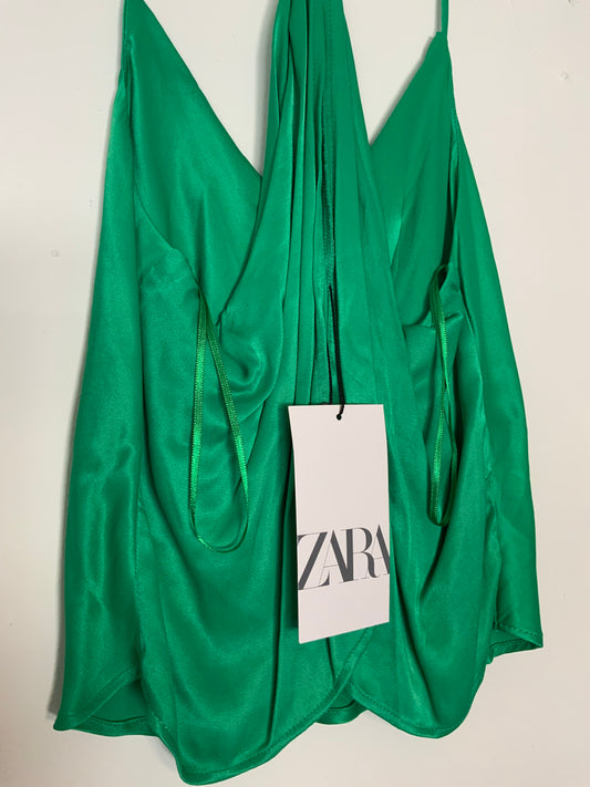 ZARA | Open Back Satin Top