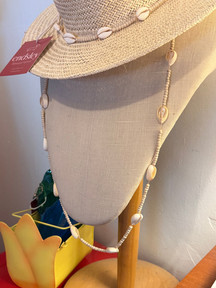 Lack of Color | Straw Fedora Hat with Seashell Strap