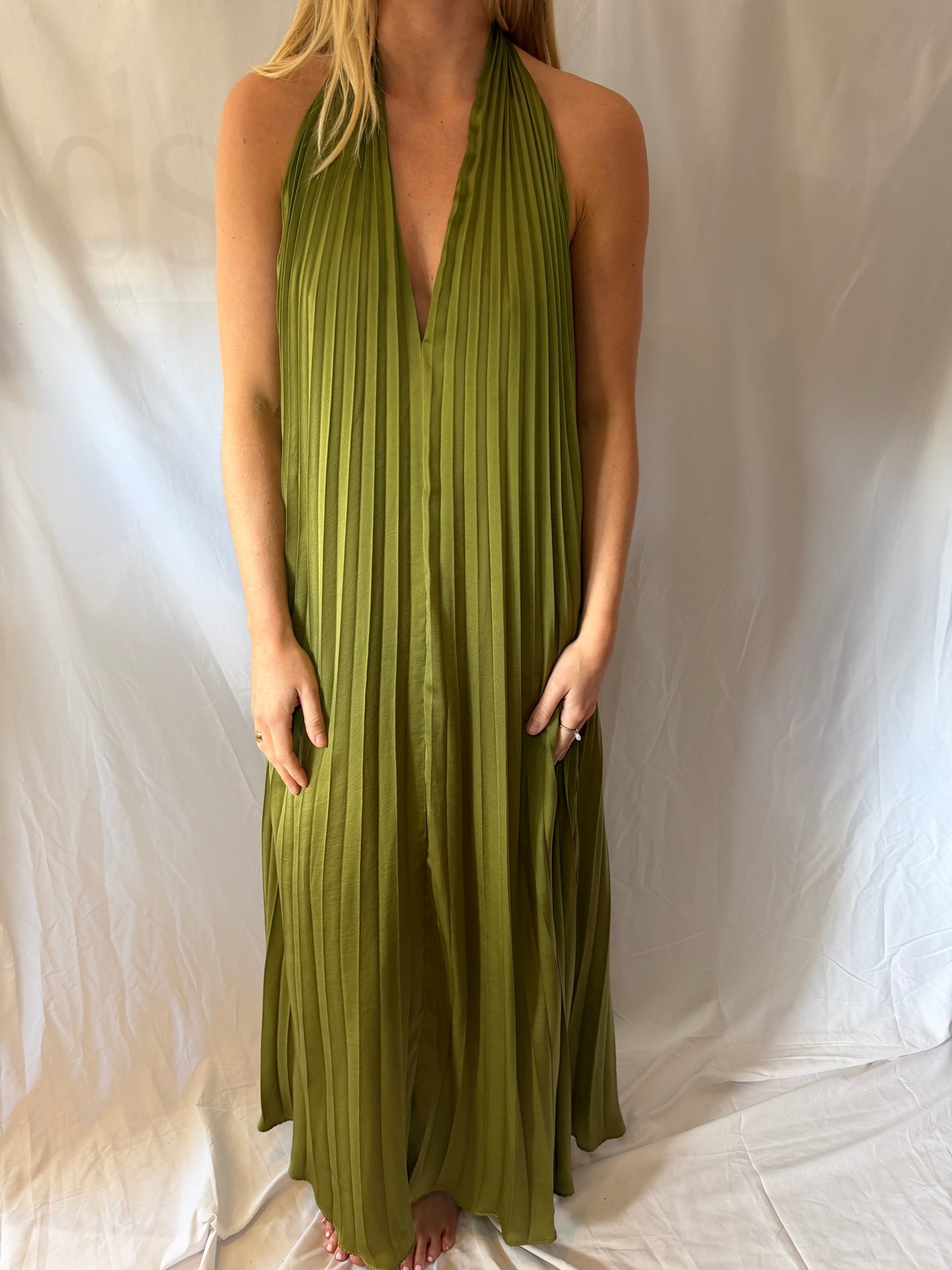 Lucy Paris | Halter Flowy Backless Dress, M
