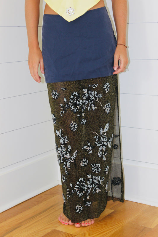 Zara | Beaded Combination Skirt, S