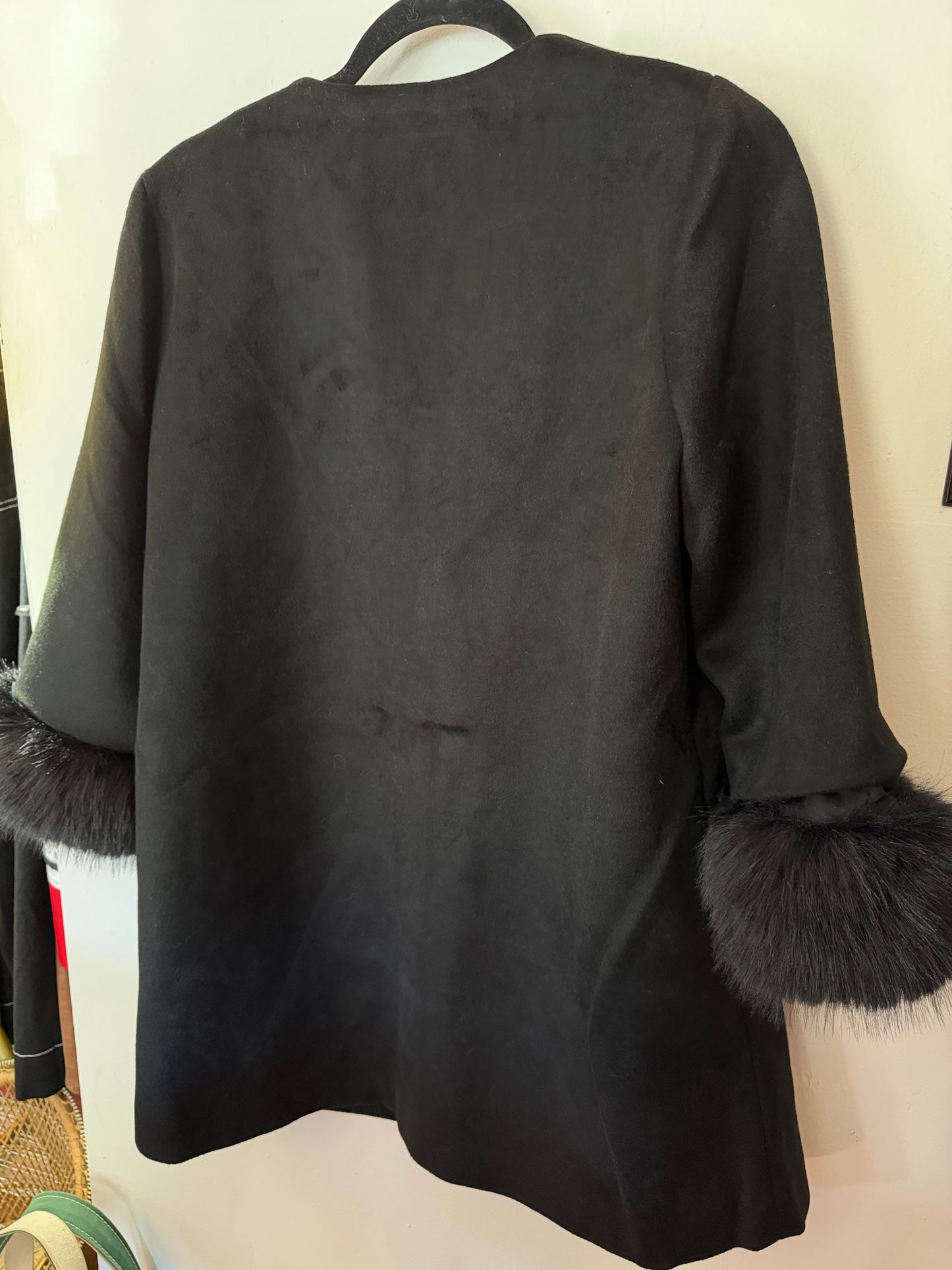 Tuckernuck | Black Wool Fur Cuff Harlan Coat