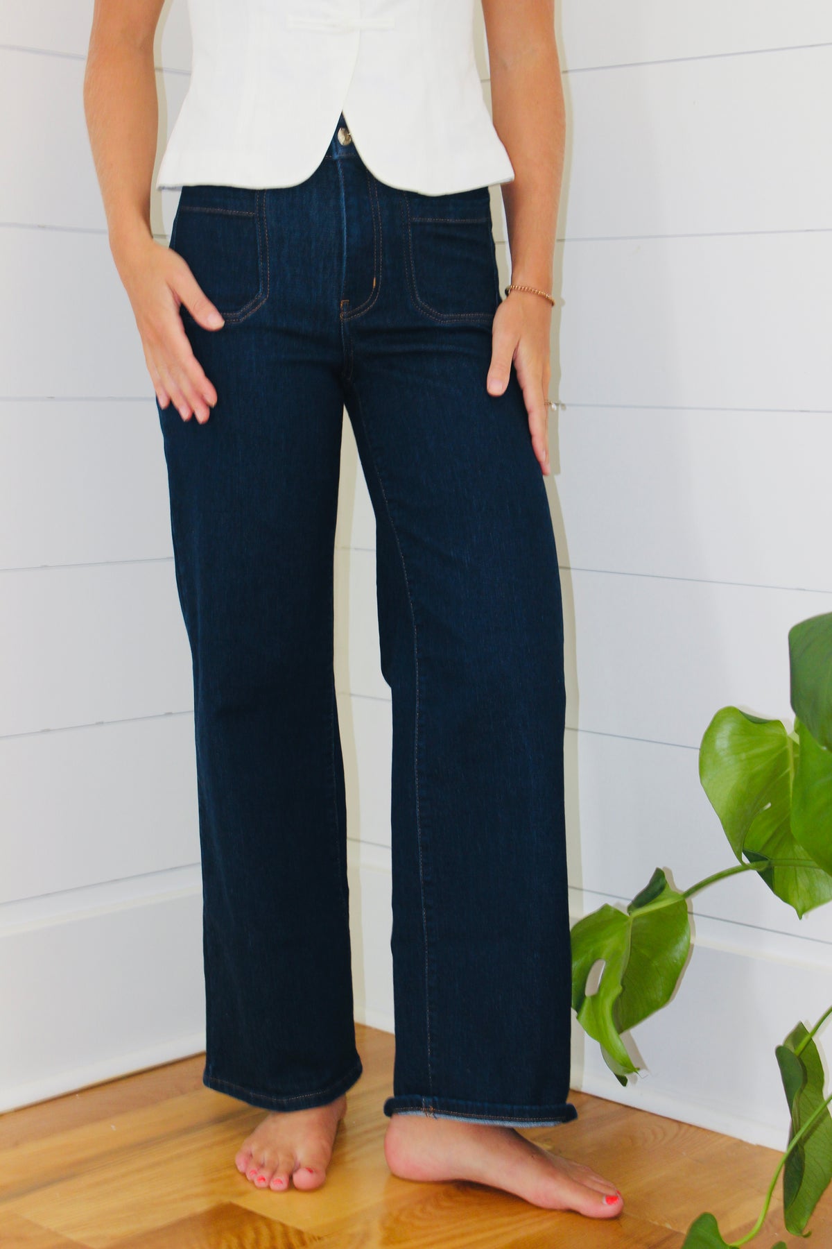 Frame | Le Slim Palazzo Modernist Pocket Jeans, 25