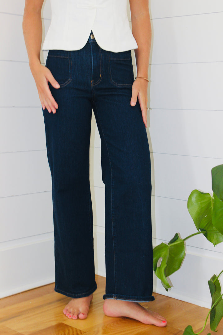 Frame | Le Slim Palazzo Modernist Pocket Jeans, 25