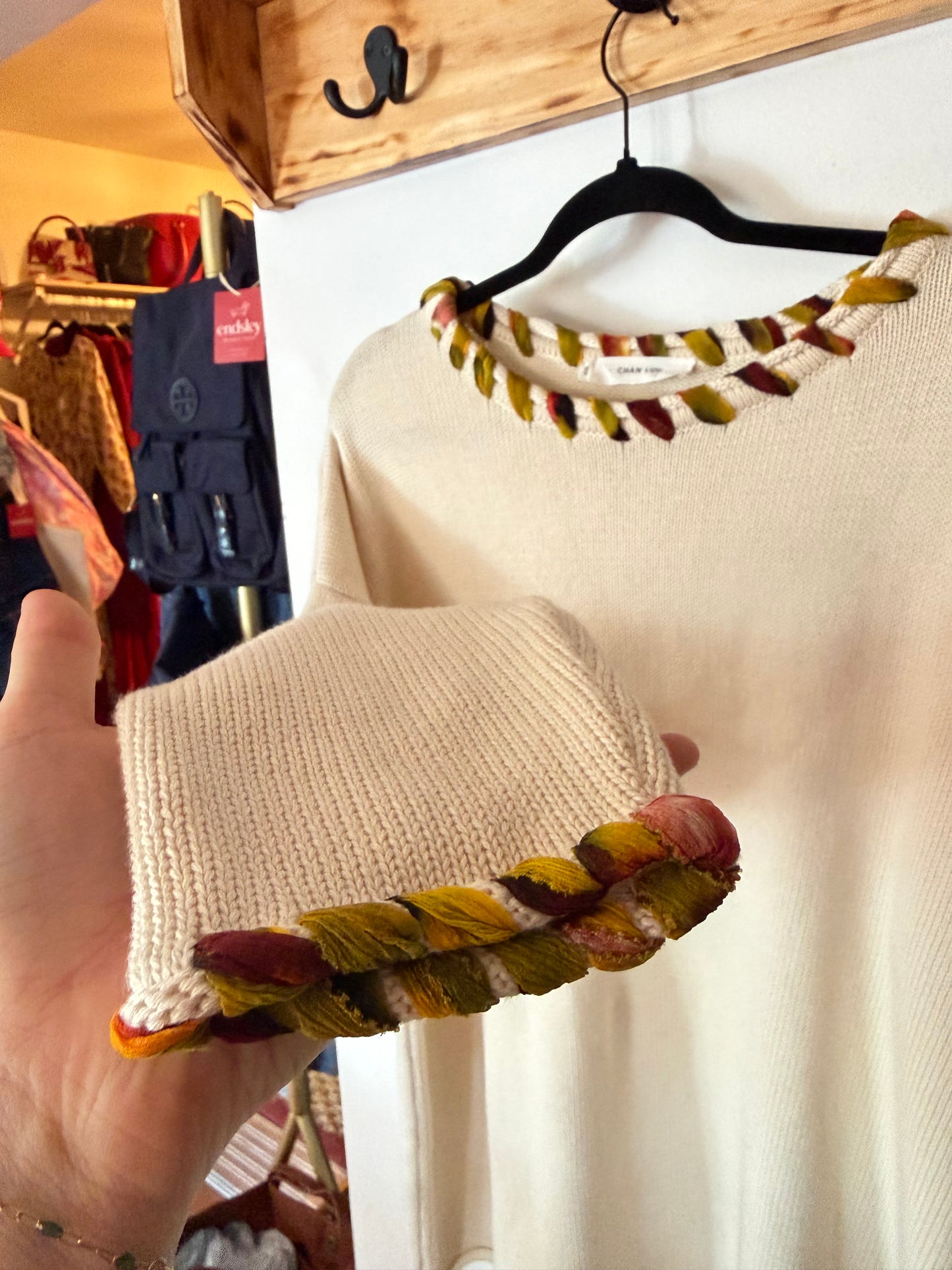 Chan Luu | Whipstitch Sweater Eggshell, O/S