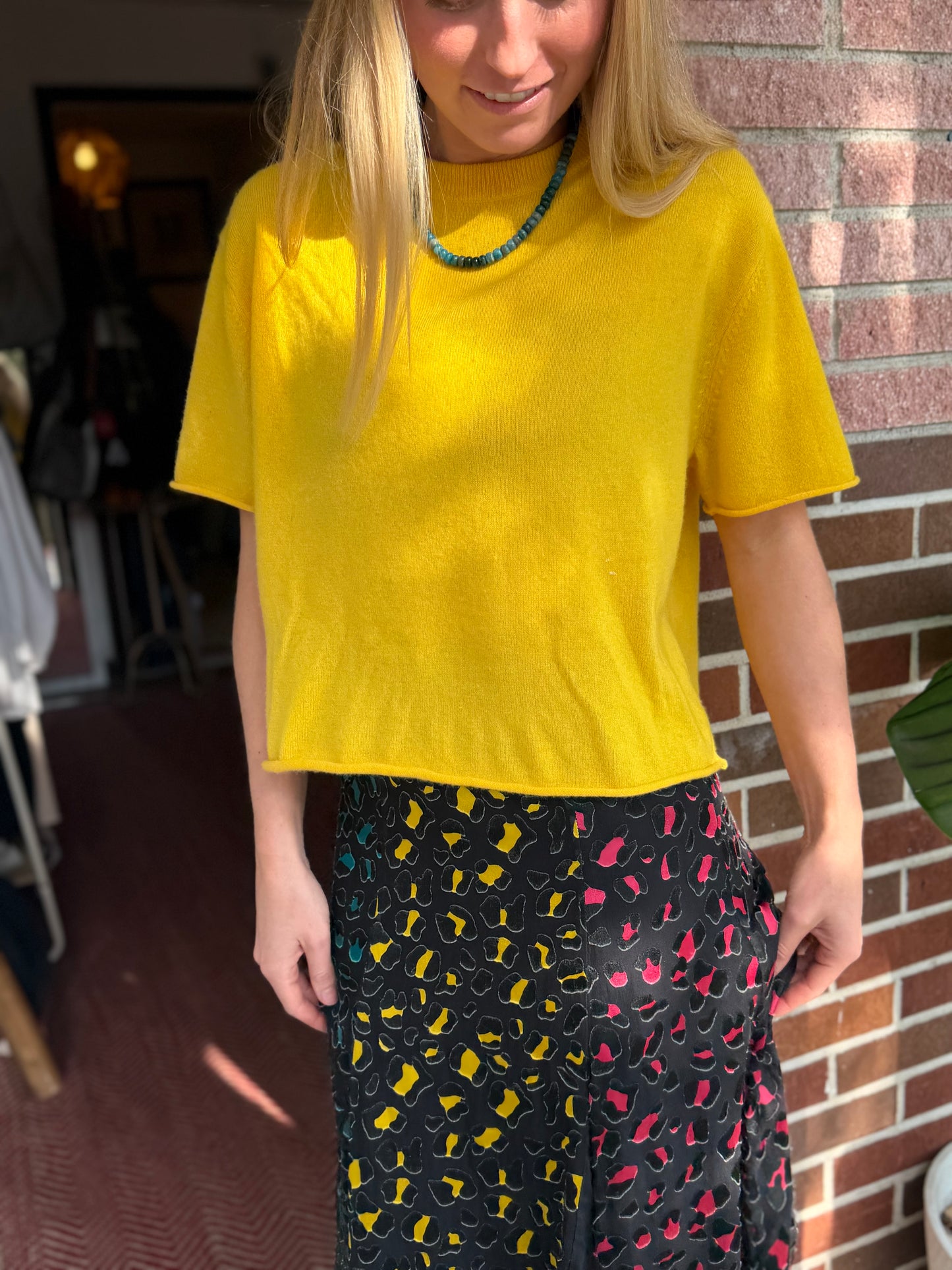 Lisa Yang | 100% Cashmere Short Sleeve Sweater, 0