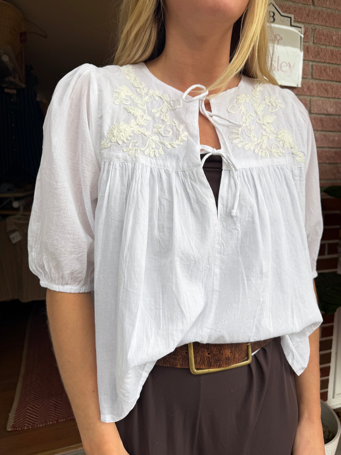 Emerson Fly |  100%Organic Cotton Puff Isla Top Flowy Top, XS/S