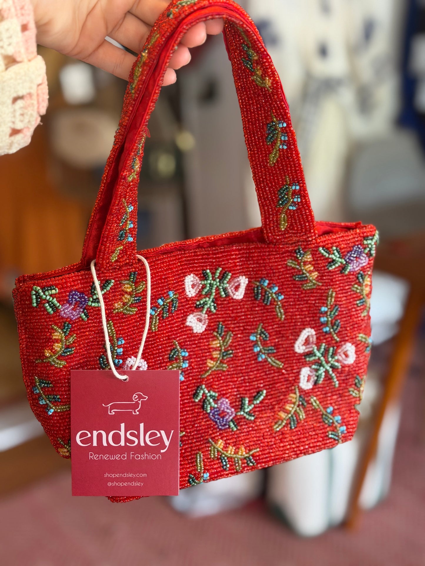Christiana | Vintage Floral Beaded Mini Purse