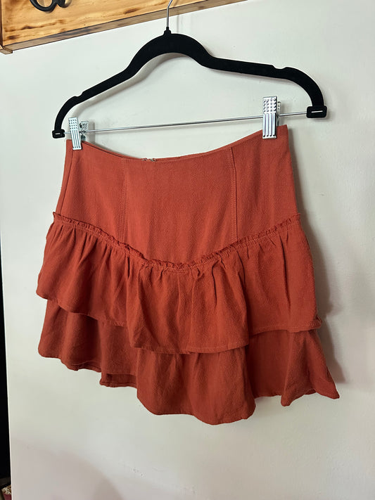 Lelis | Burnt Orange Ruffle Skirt