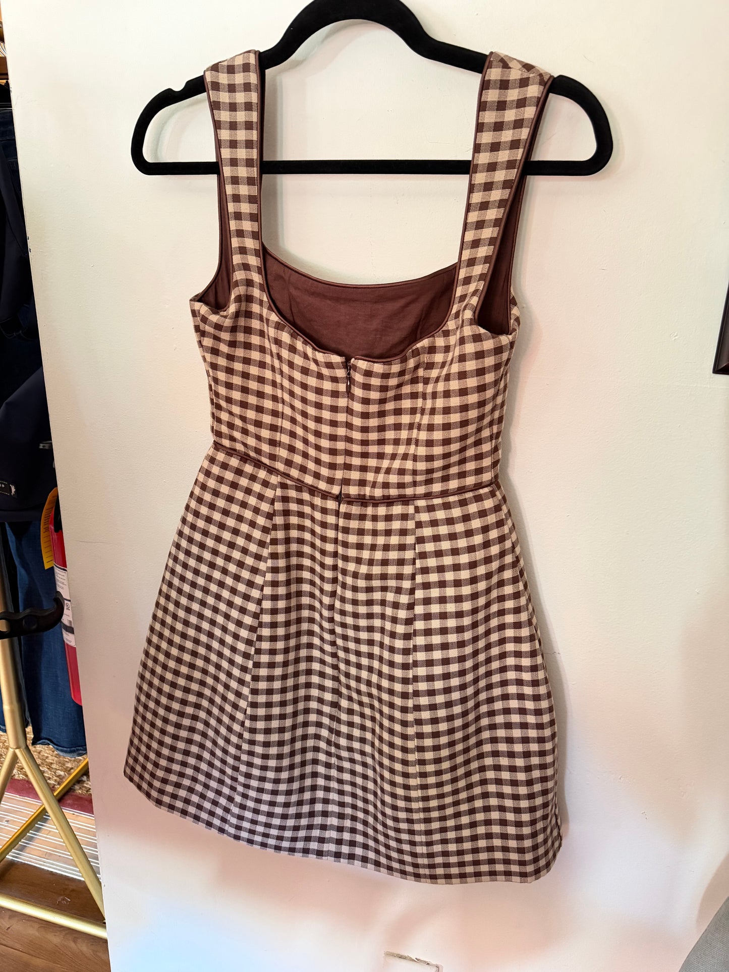 Couper | Lally Gingham Bubble Mini Dress, XS