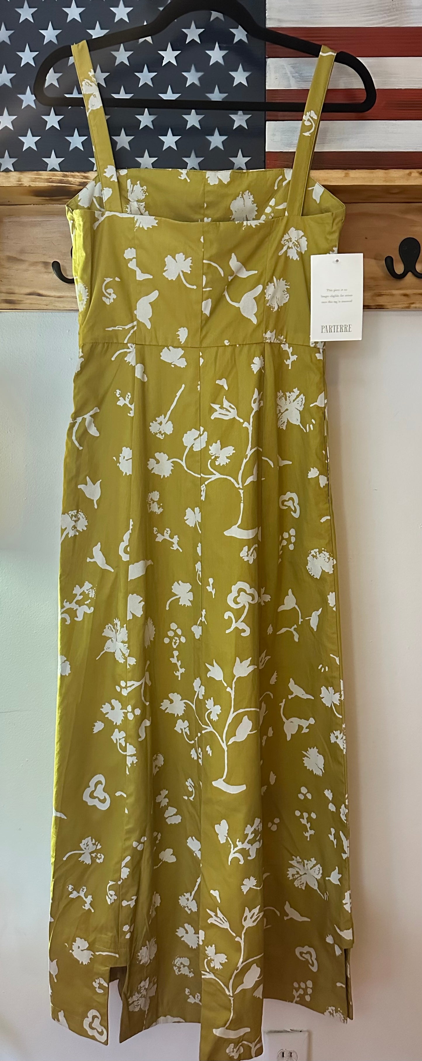 Parterre | Chartreuse Floral Maxi Dress, M