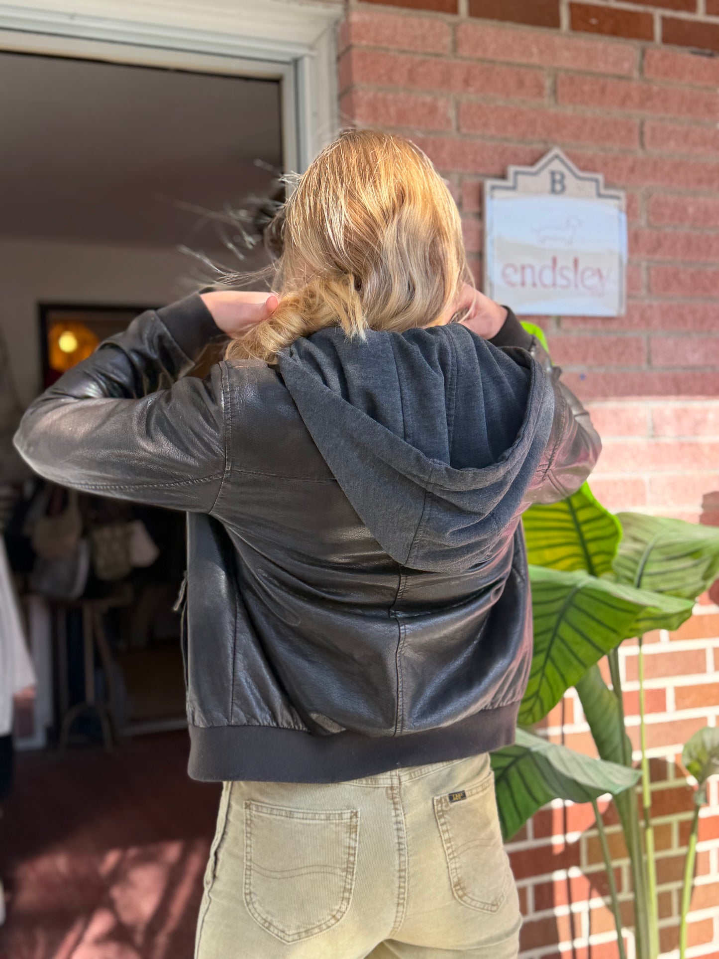 Levi Strauss | Leather / Sherpa Hoodie, S/M