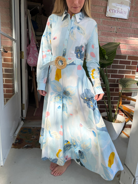 Leo Lin | Long Sleeve Belted Dress, M/L