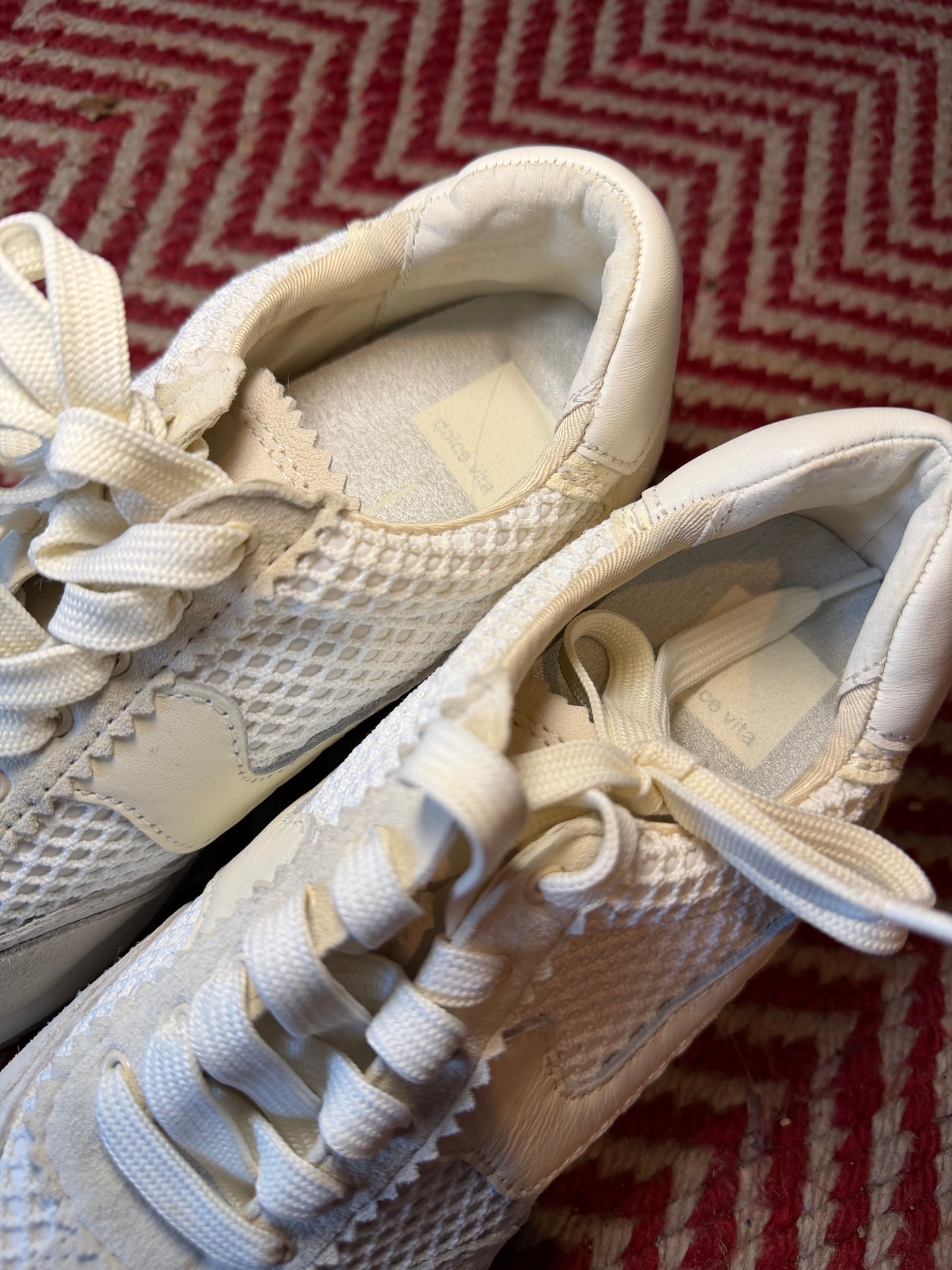 Dolce Vita | White Woven Mesh Sneakers, 9