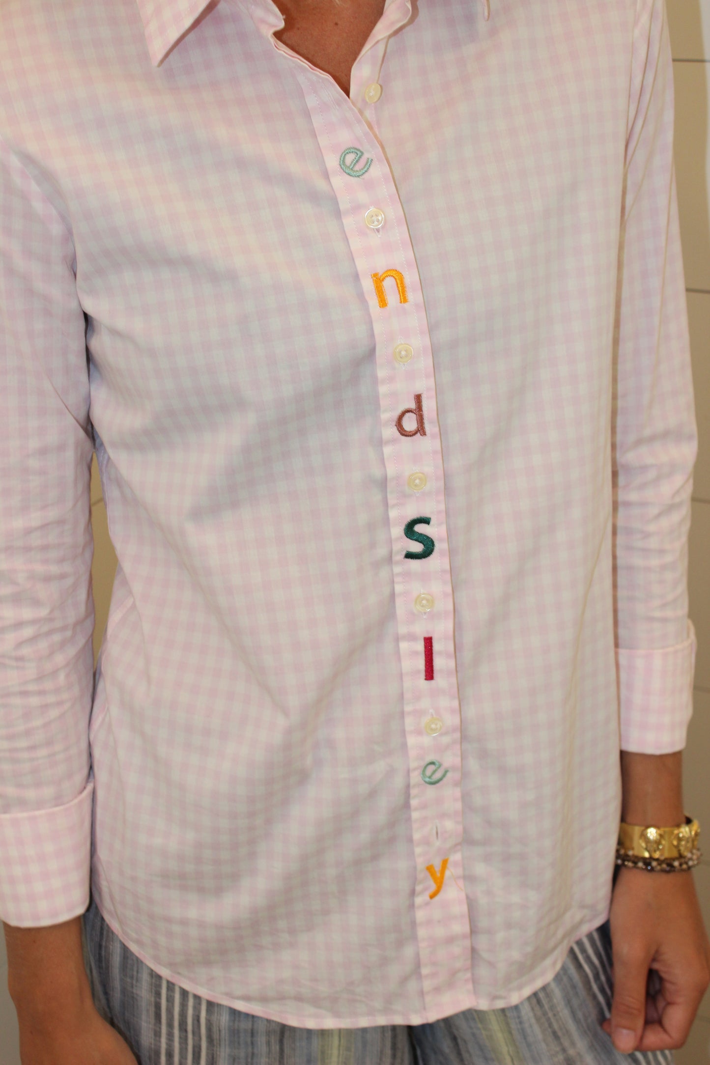 Endsley | Doxie Gingham Button Up Long Sleeve, S