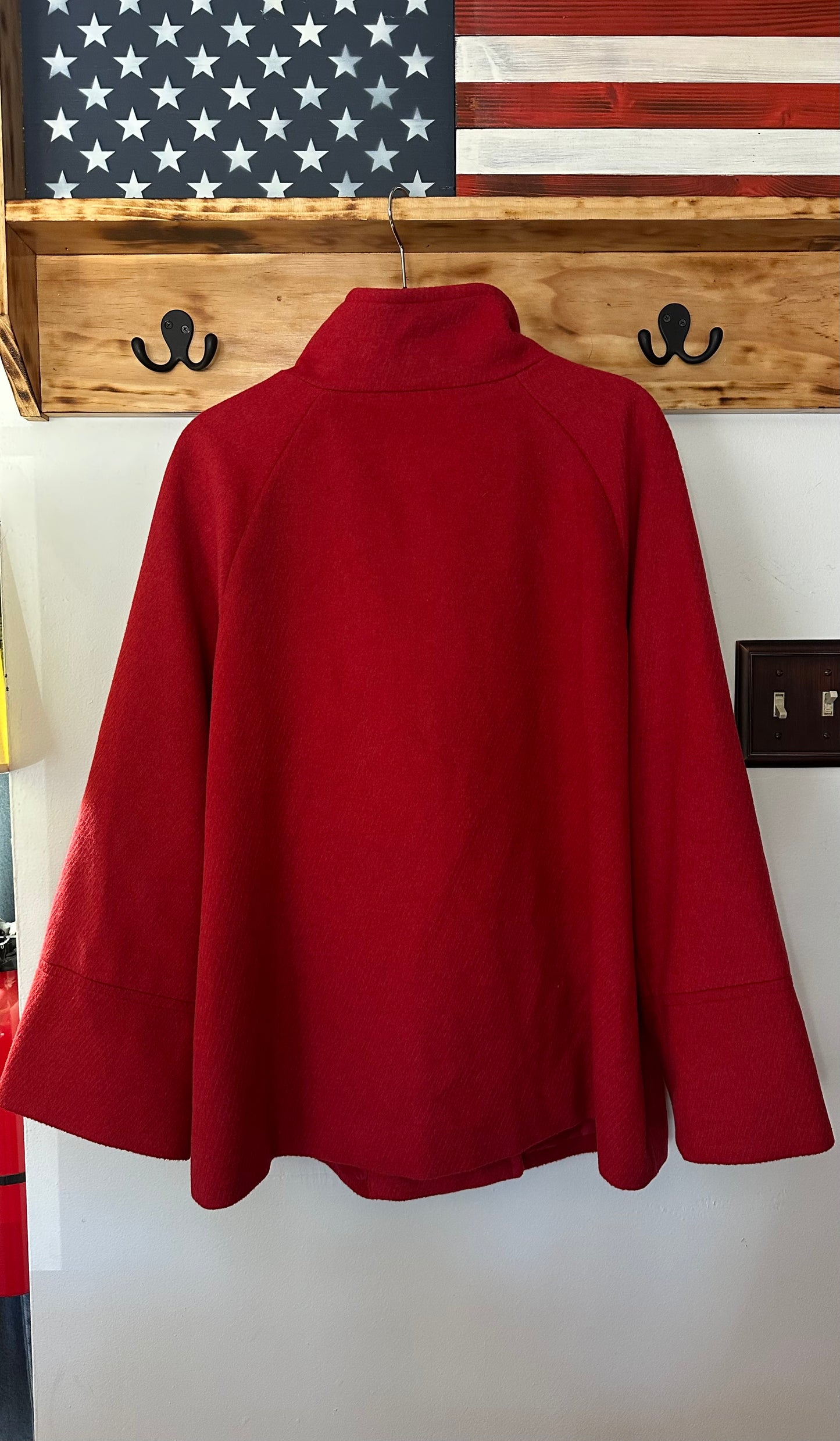 Liz Claiborne | Red Wool Blend Peacoat, L