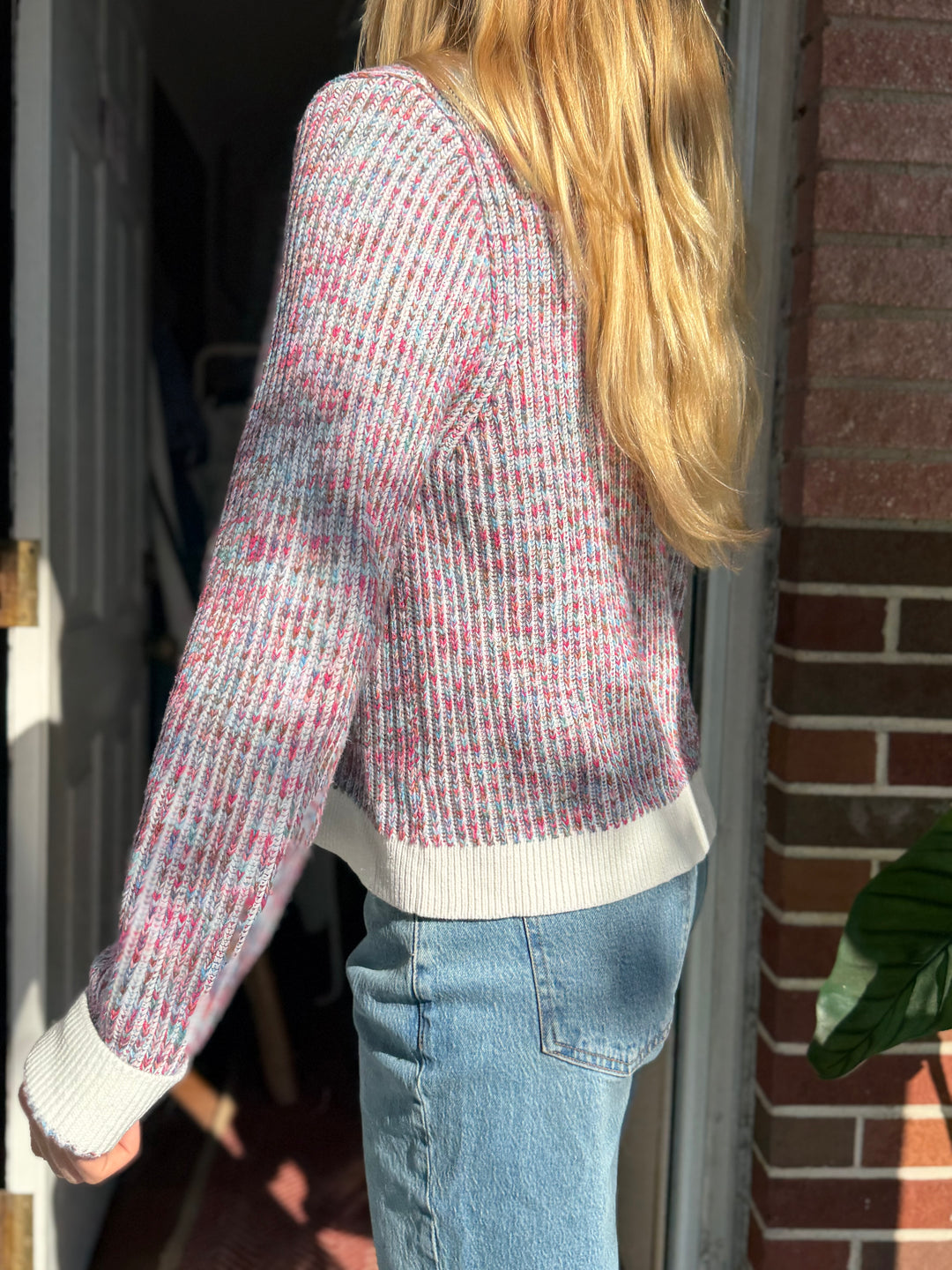 J Crew  | Button Down Cotton Blend Sweater, L