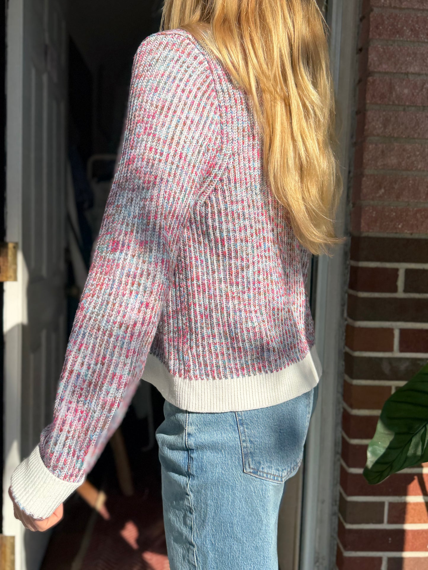 J Crew  | Button Down Cotton Blend Sweater, L