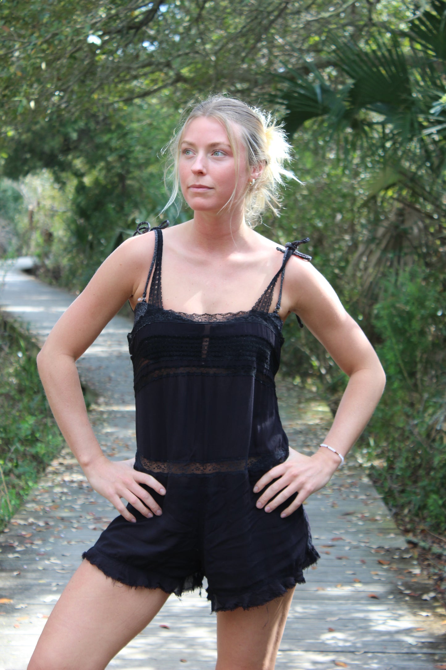 Free People | Sheer Lace Romper, S/M