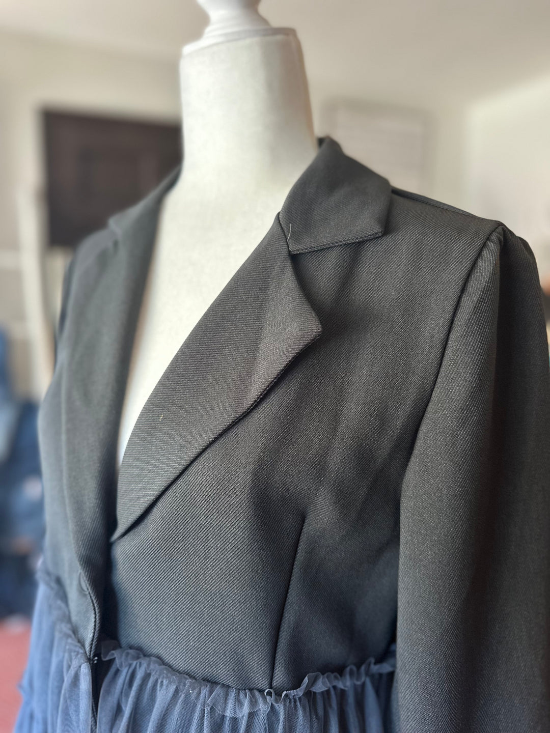 Gray Tulle Blazer, XS/S