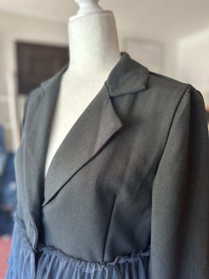 Gray Tulle Blazer, XS/S