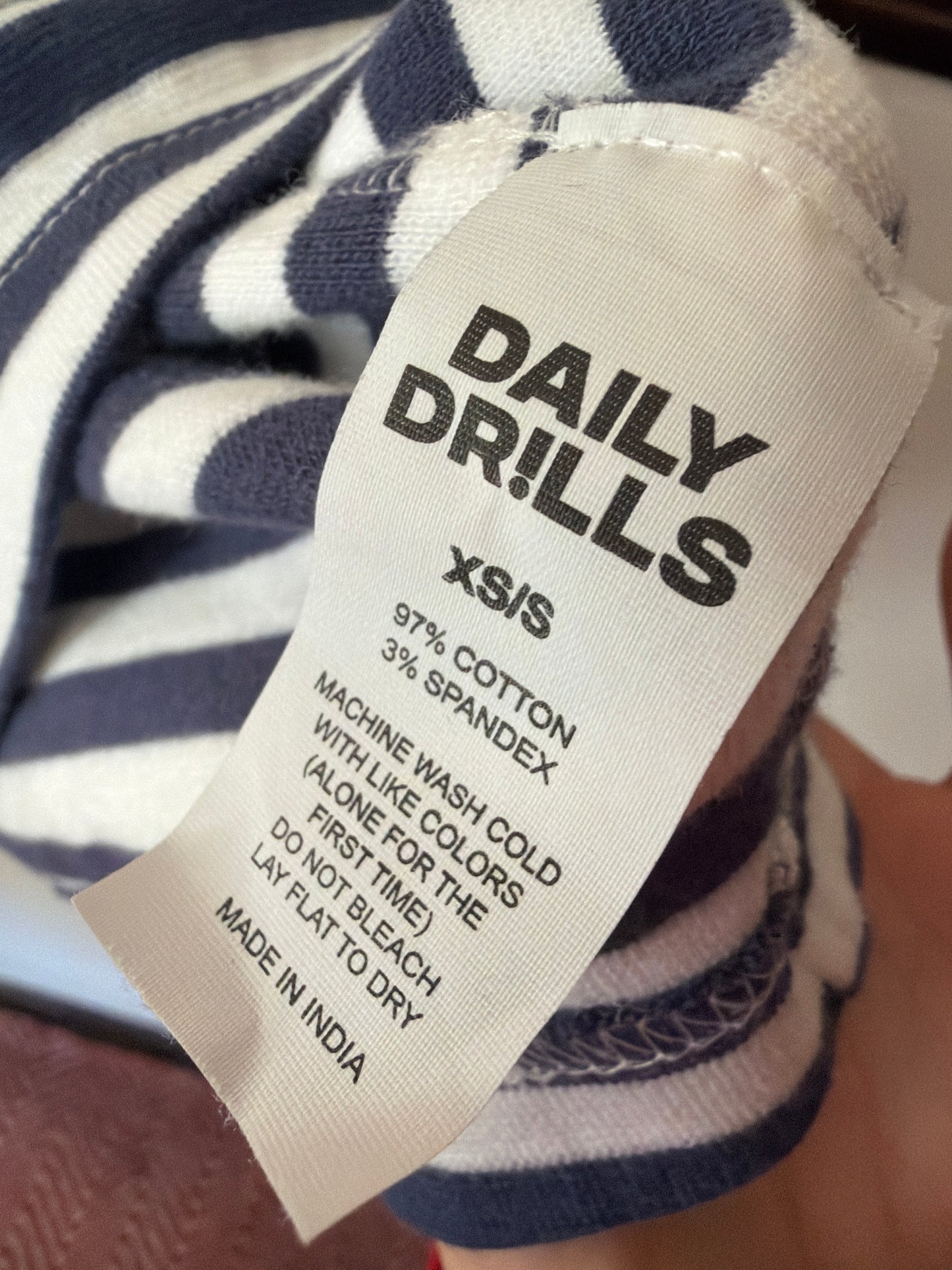 Daily Drills | Navy Bodega Striped Crew Neck, XS/S