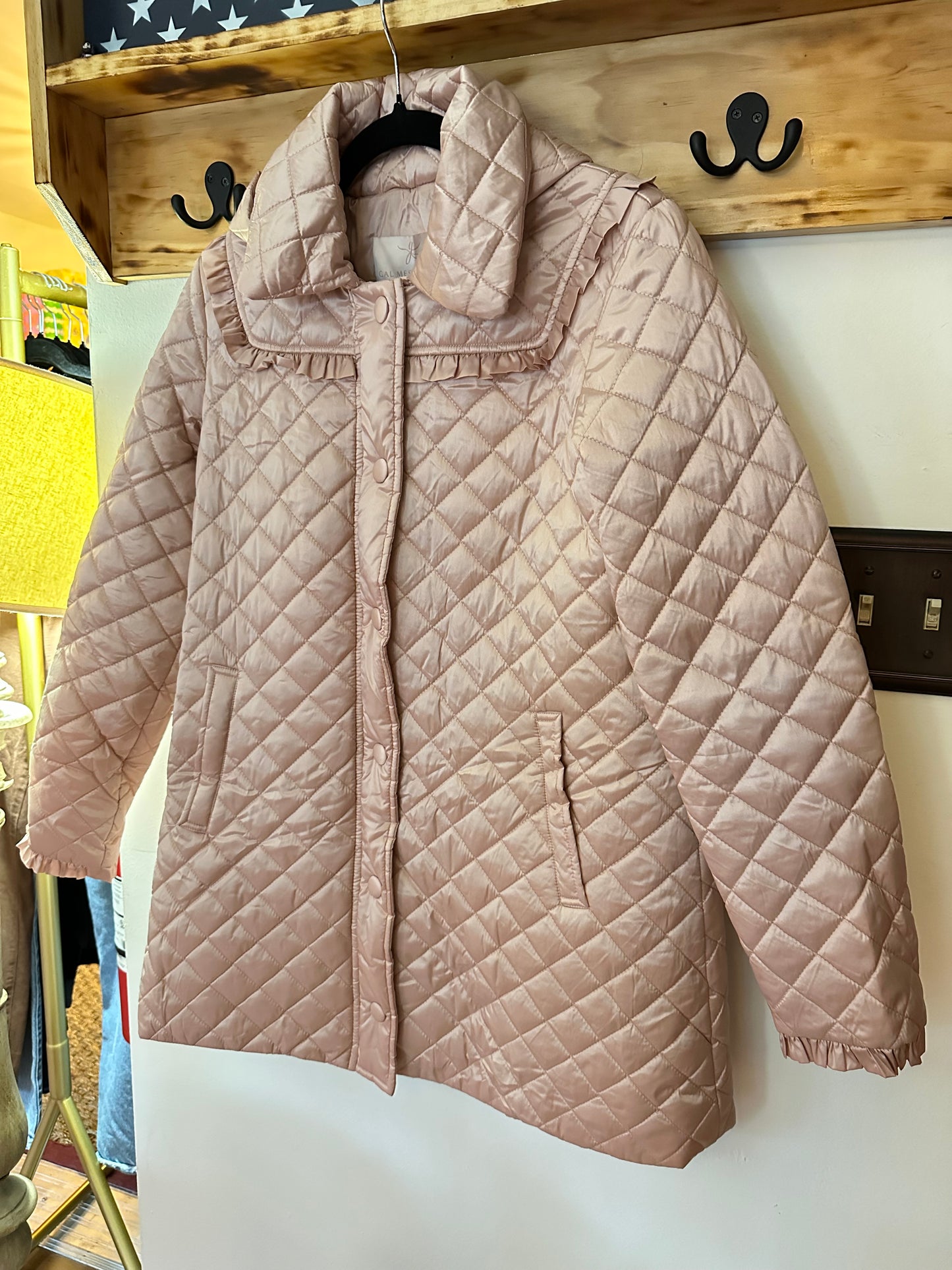 Gal Meets Glam | Pink Quilted Raincoat, XS
