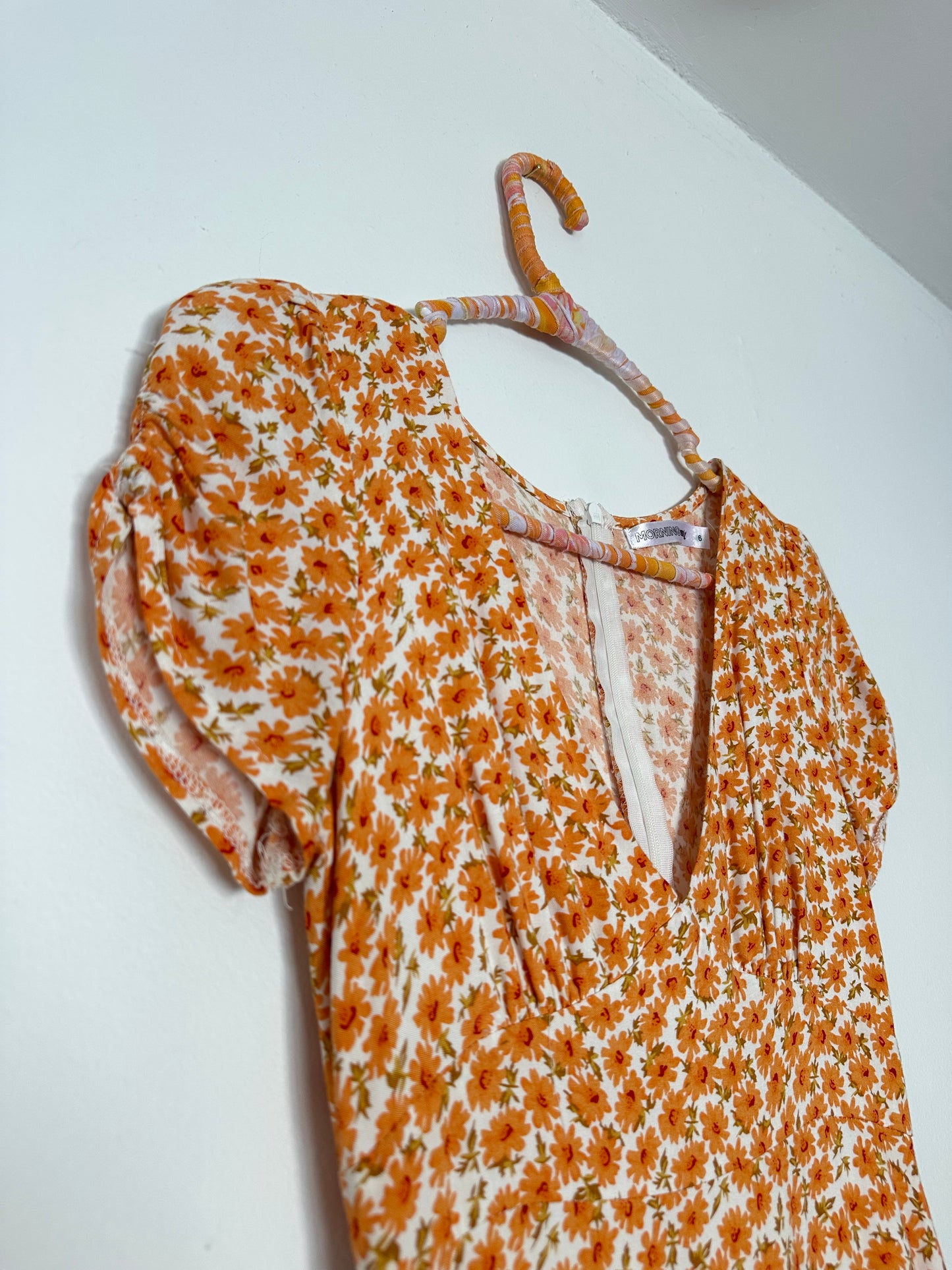 Morning Mist | Orange Floral Sundress