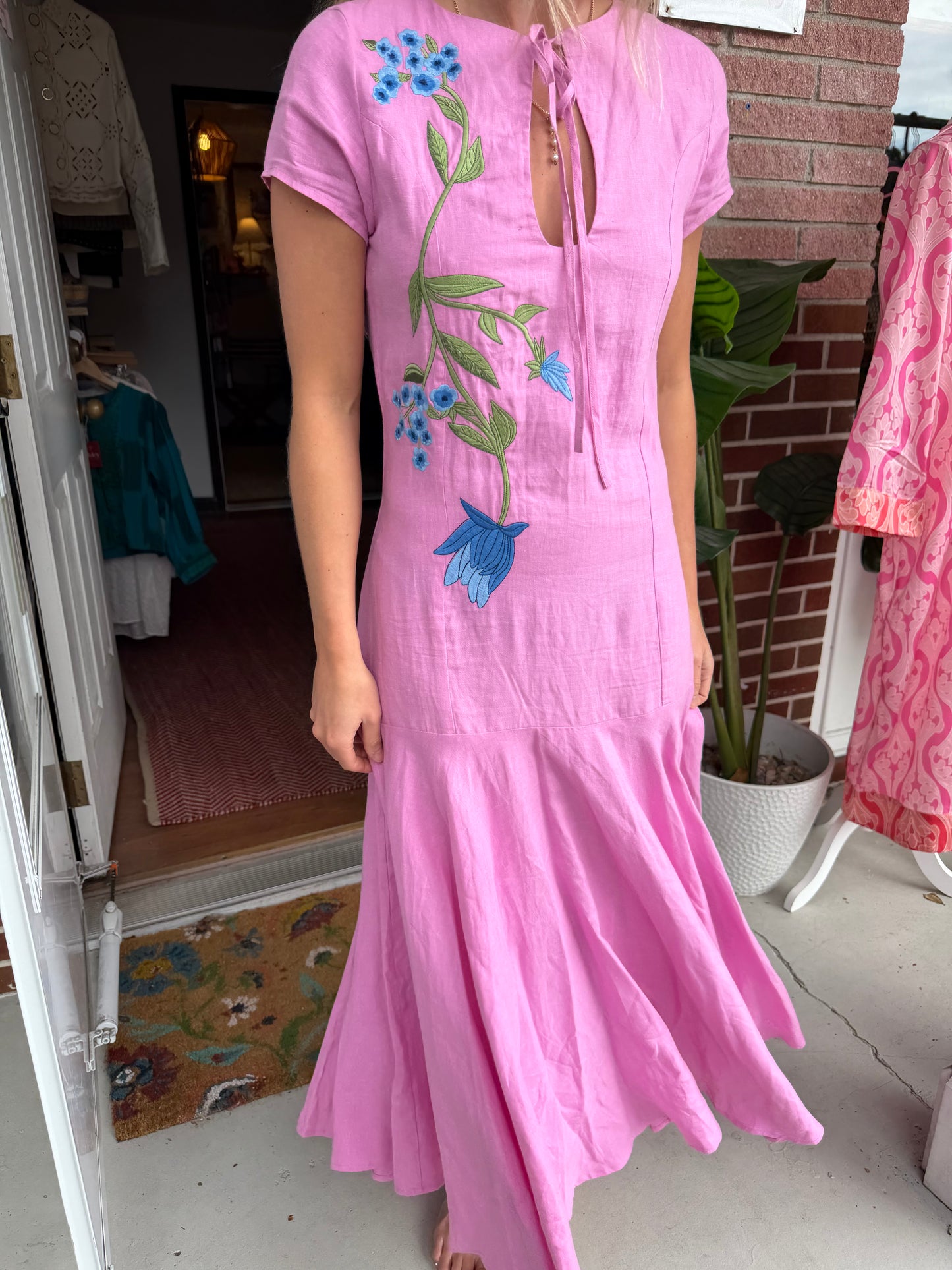 Fanm Mon | Barbara Linen Plum Dress, S