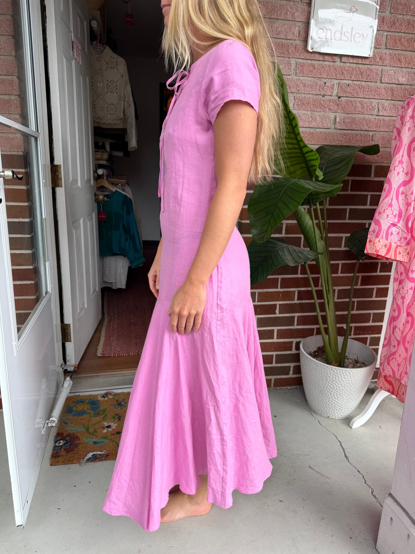 Fanm Mon | Barbara Linen Plum Dress, S