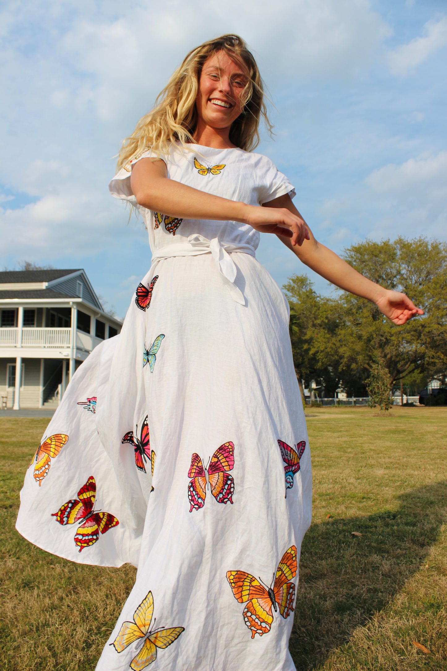 Fanm Mon | Butterfly Papiyon Maxi Dress, L