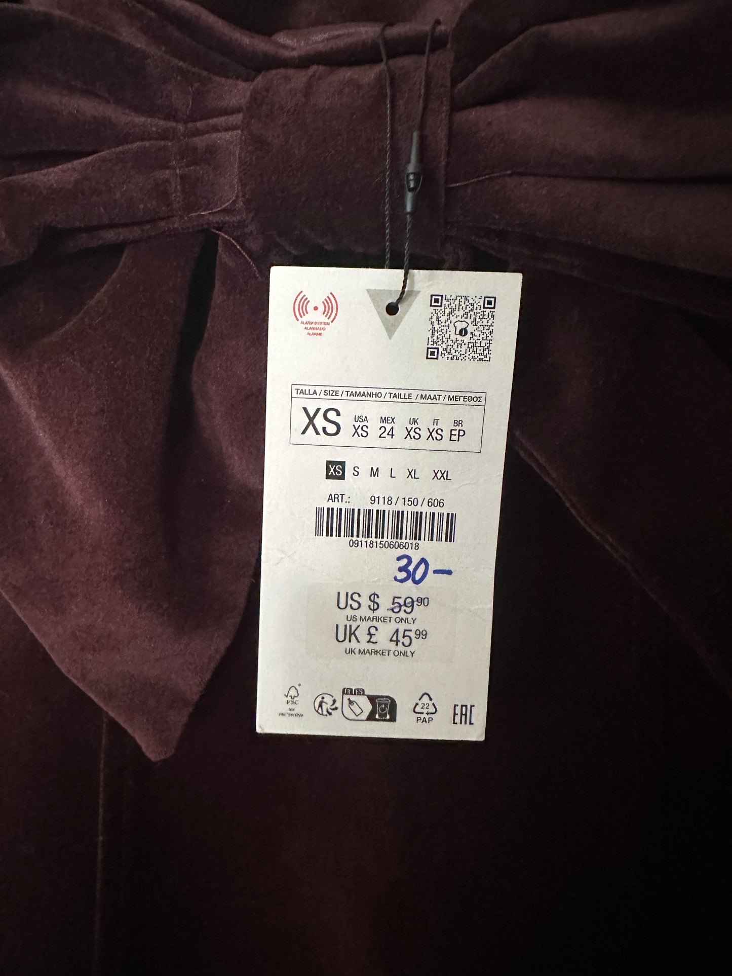 Zara | Mini Velvet Dress