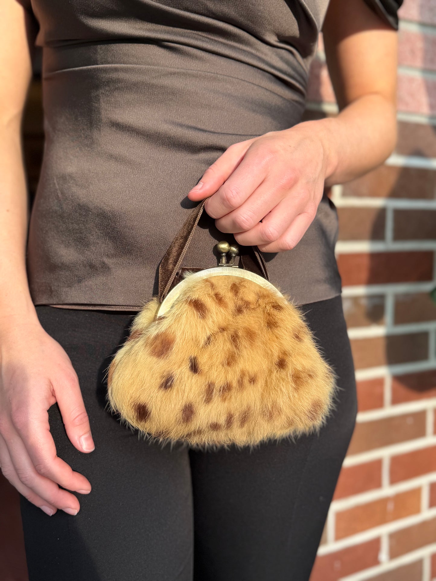 Rabbit Hair Mini Purse