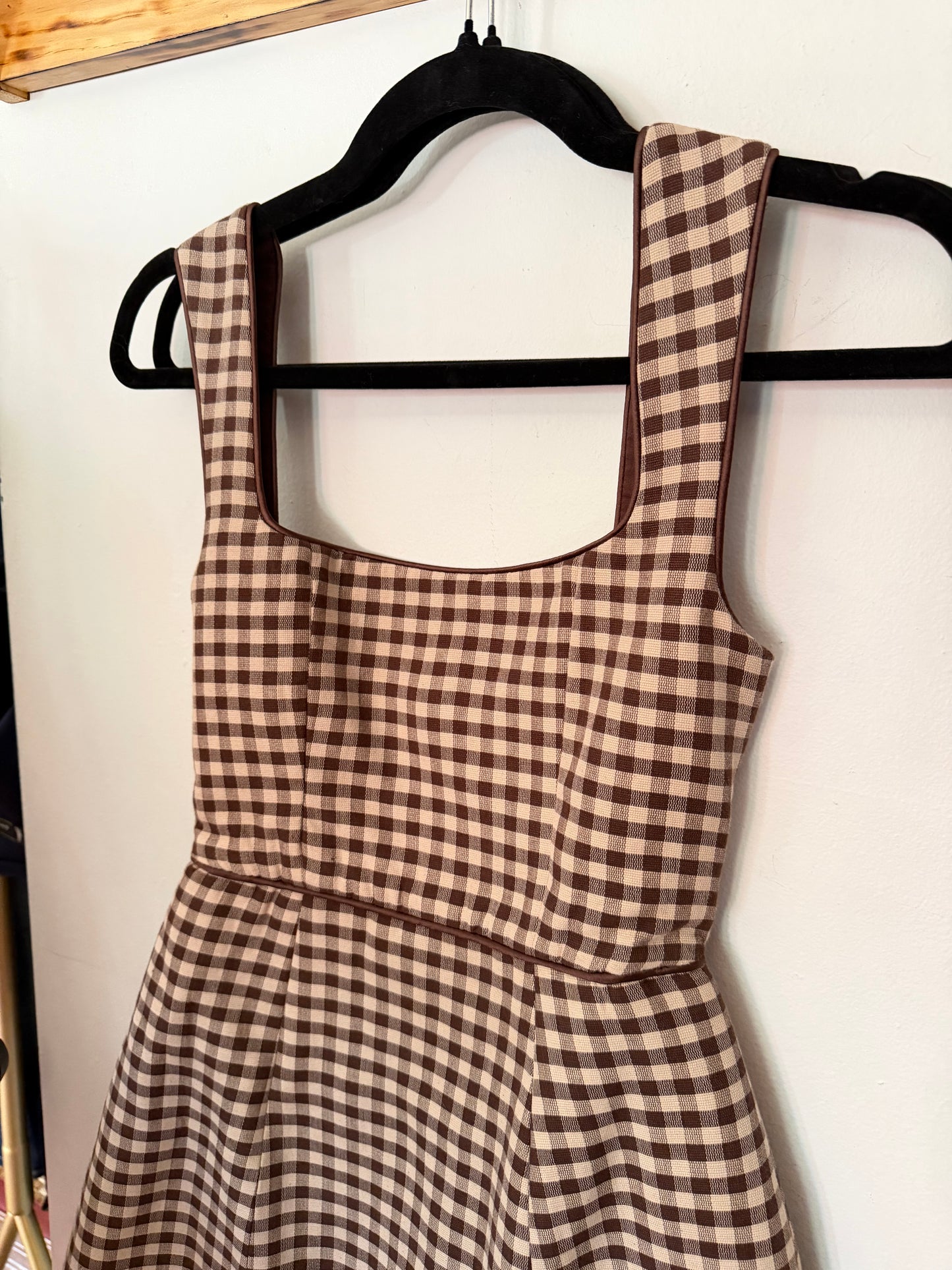 Couper | Lally Gingham Bubble Mini Dress, XS