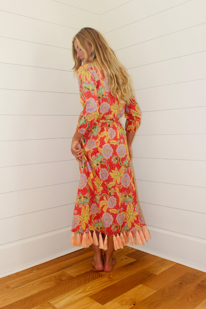 Rhode Resort  | Floral Tassel Belt Dress, S