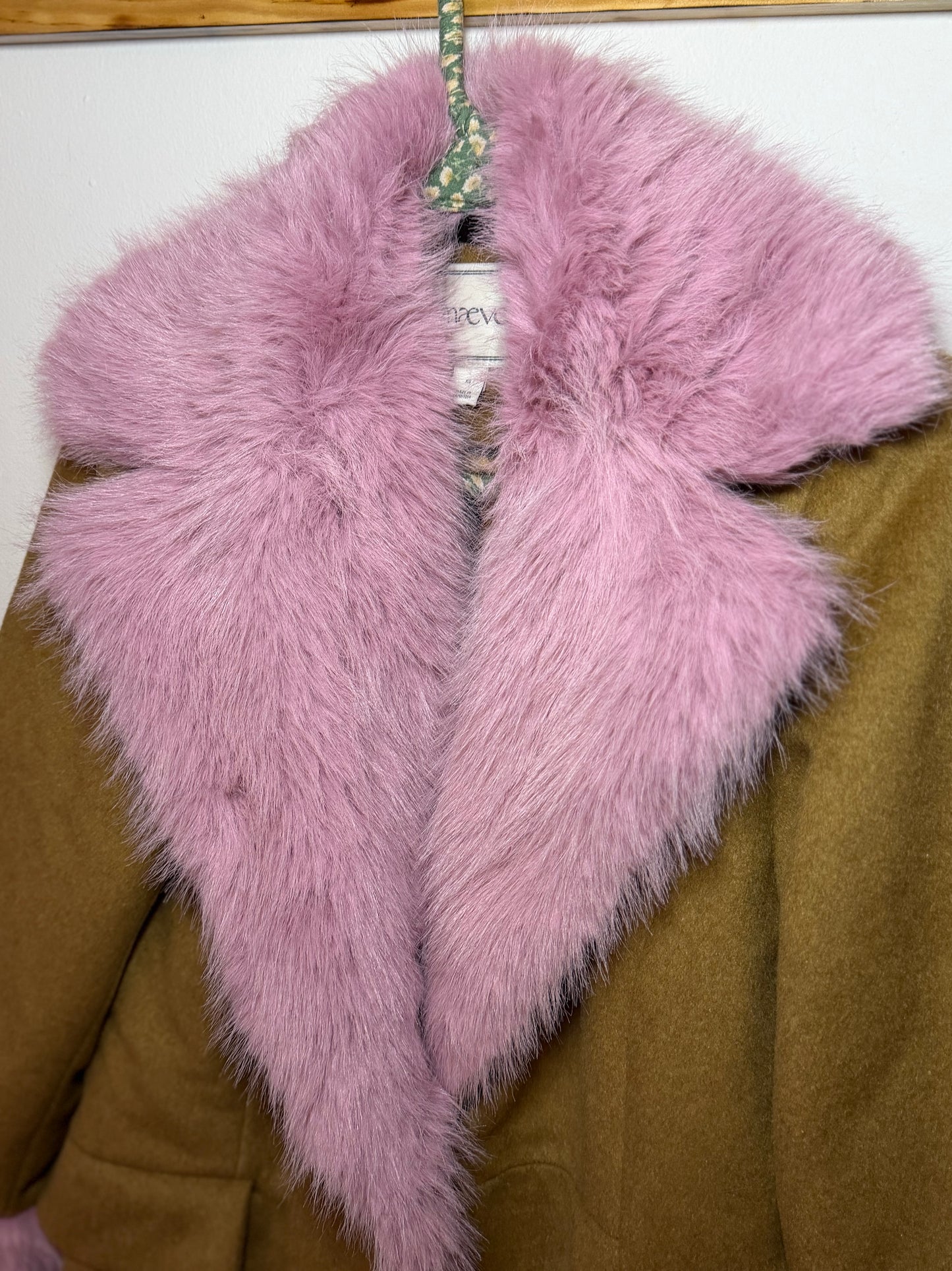 Maeve | Faux Fur-Lined Wool Blend Maxi Coat, XS