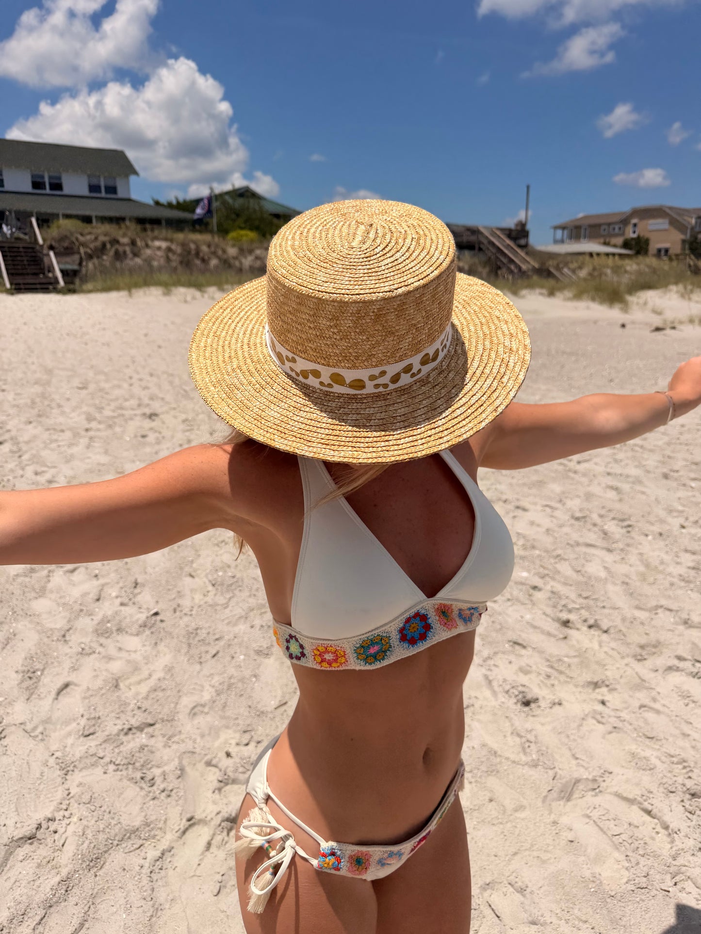Karl Lagerfeld | Straw Boater Panama Hat