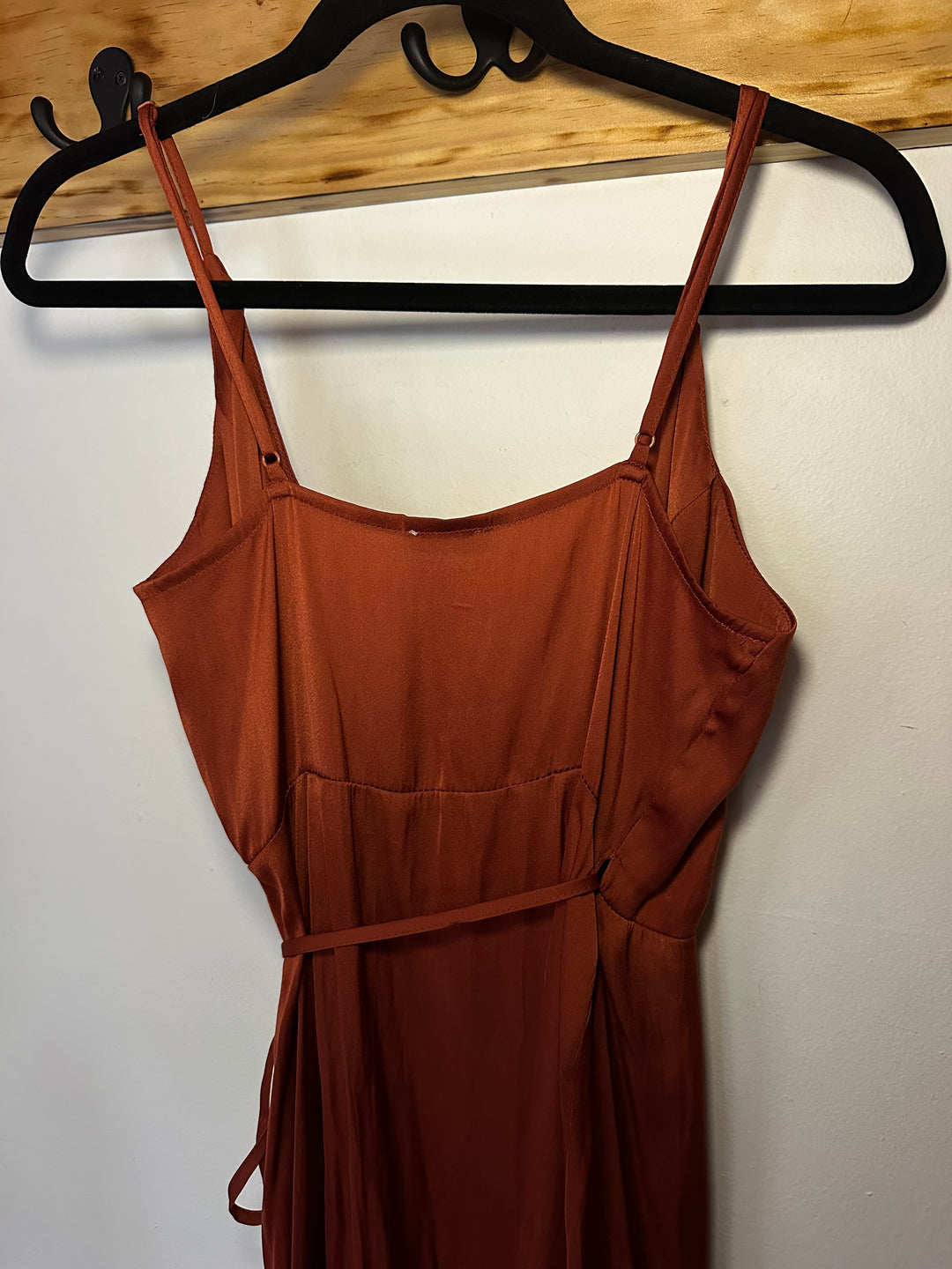 Free People | Dark Orange Silk Wrap Dress