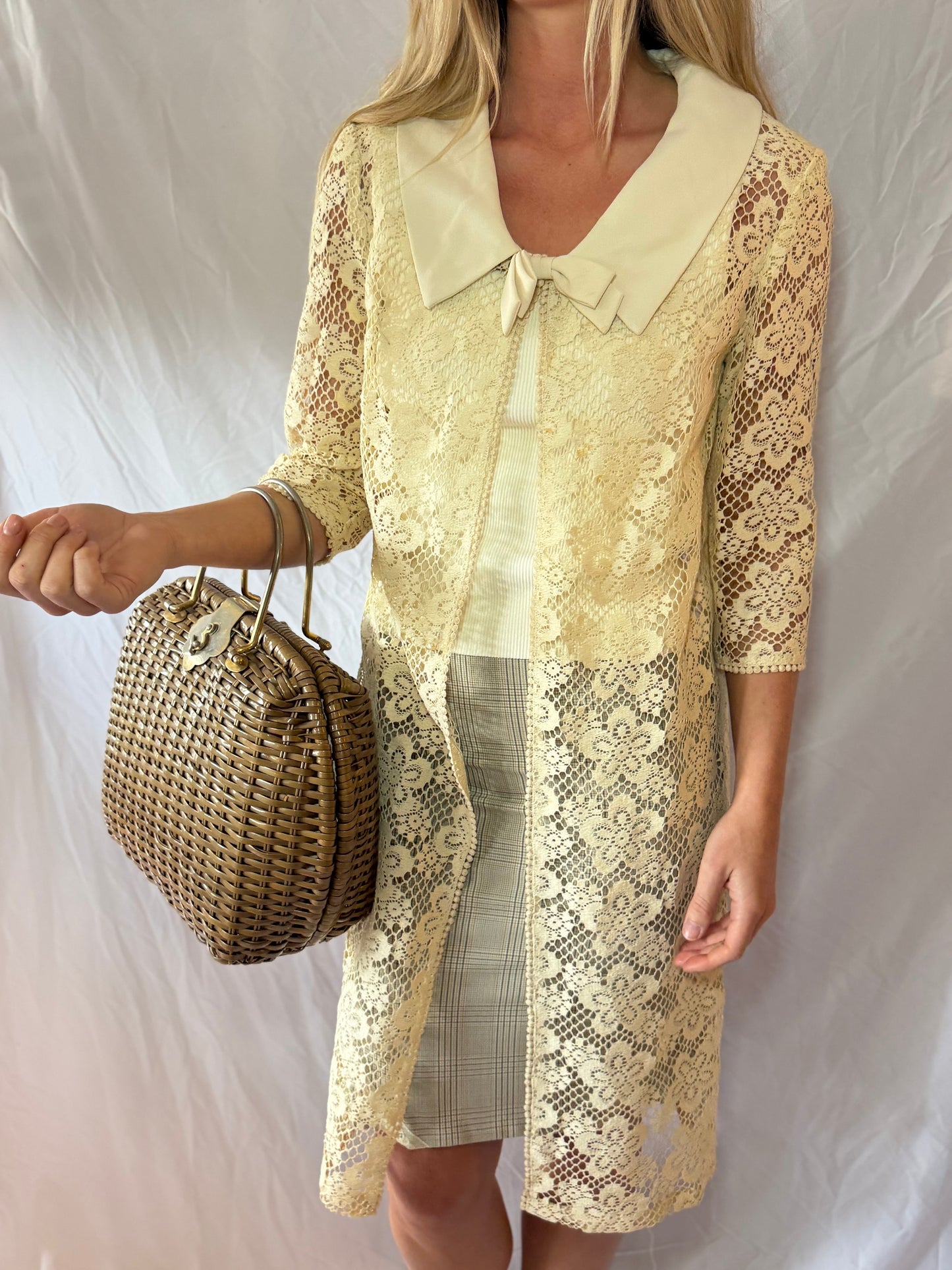 Cream Overlay | Vintage Lace Overlay, S/M