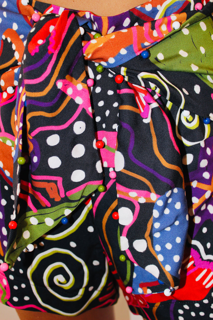 Farm Rio | Under The Sea Front Knot Shorts, S