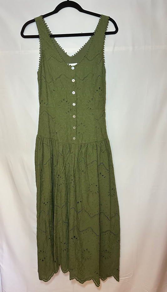 House of Harlow | Green Eyelet Midi, 2